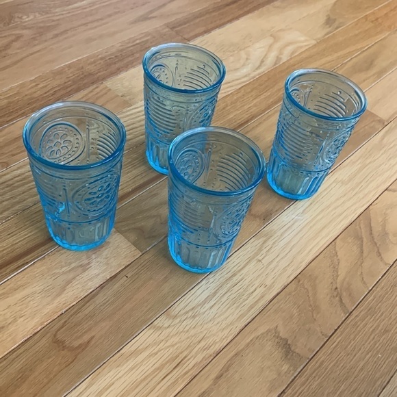 NWOT Bormioli Rocco Romantic Light Blue Glasses - Set of 4 - Picture 5 of 5